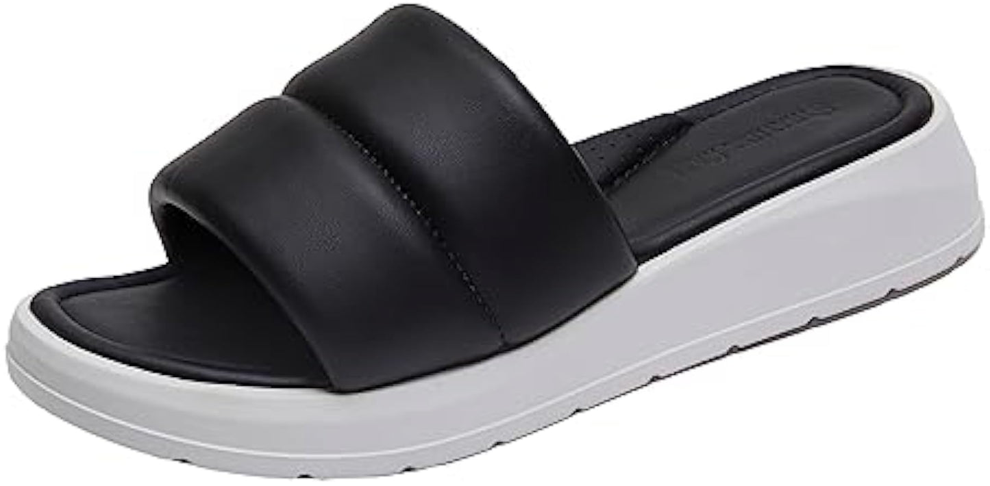 Women's Soft Memory Foam Padded Platform Sandals with Comfort Arch Support for Summer Ultra Cushion Sandals Size 6-11