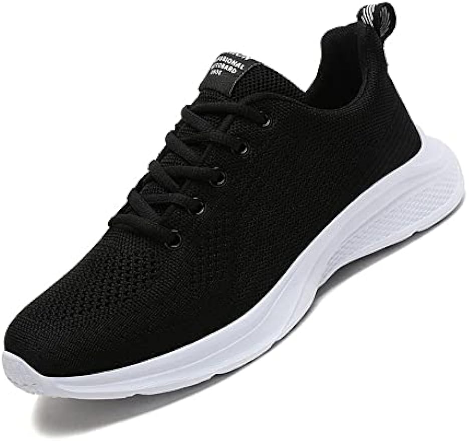 Stratuxx Kaze Women's Slip On Walking Shoes Lightweight Casual Running Sneakers Athletic Walking Shoes Casual Mesh-Comfortable Work Sneakers (Black, White)