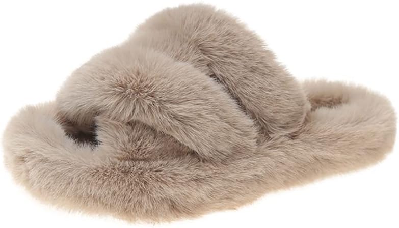 Stratuxx Kaze Women's plush slippers indoor and outdoor warm and breathable one-foot open-toed slippers