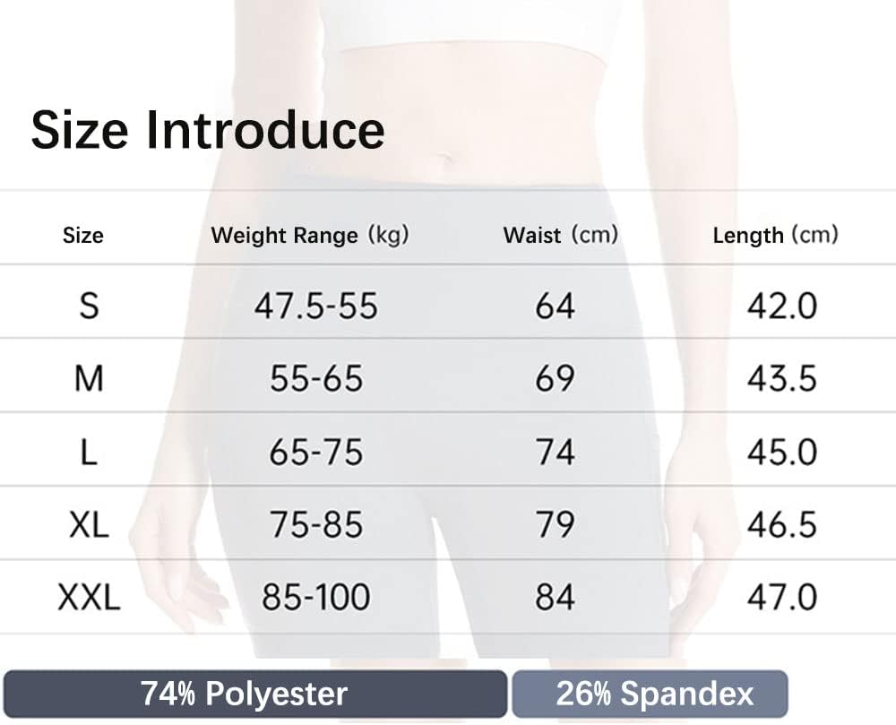 Stratuxx Kaze Women's 8" High Waist Biker Shorts Workout Yoga Shorts Running Gym Compression Spandex Shorts Side Pocket