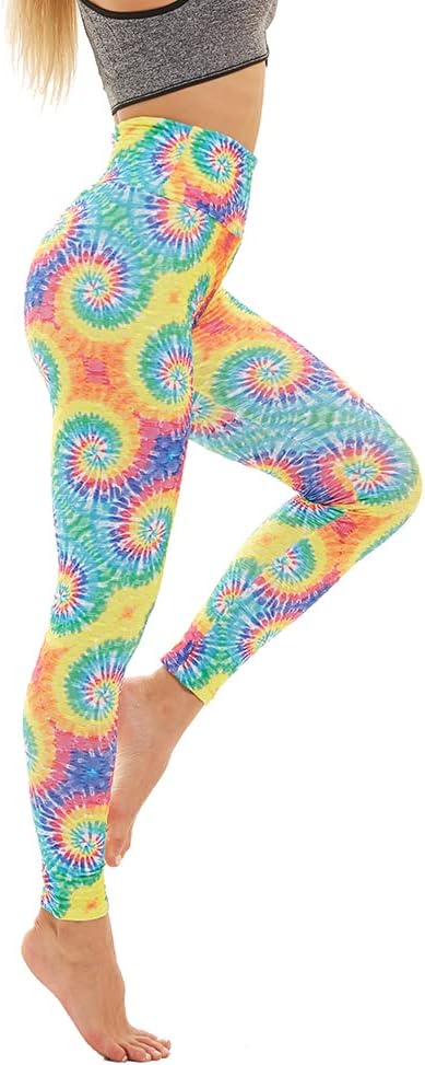 Women's Tie Dye High Waist Butt Lift Yoga Pants Printed Sweatpants Workout Sports Leggings