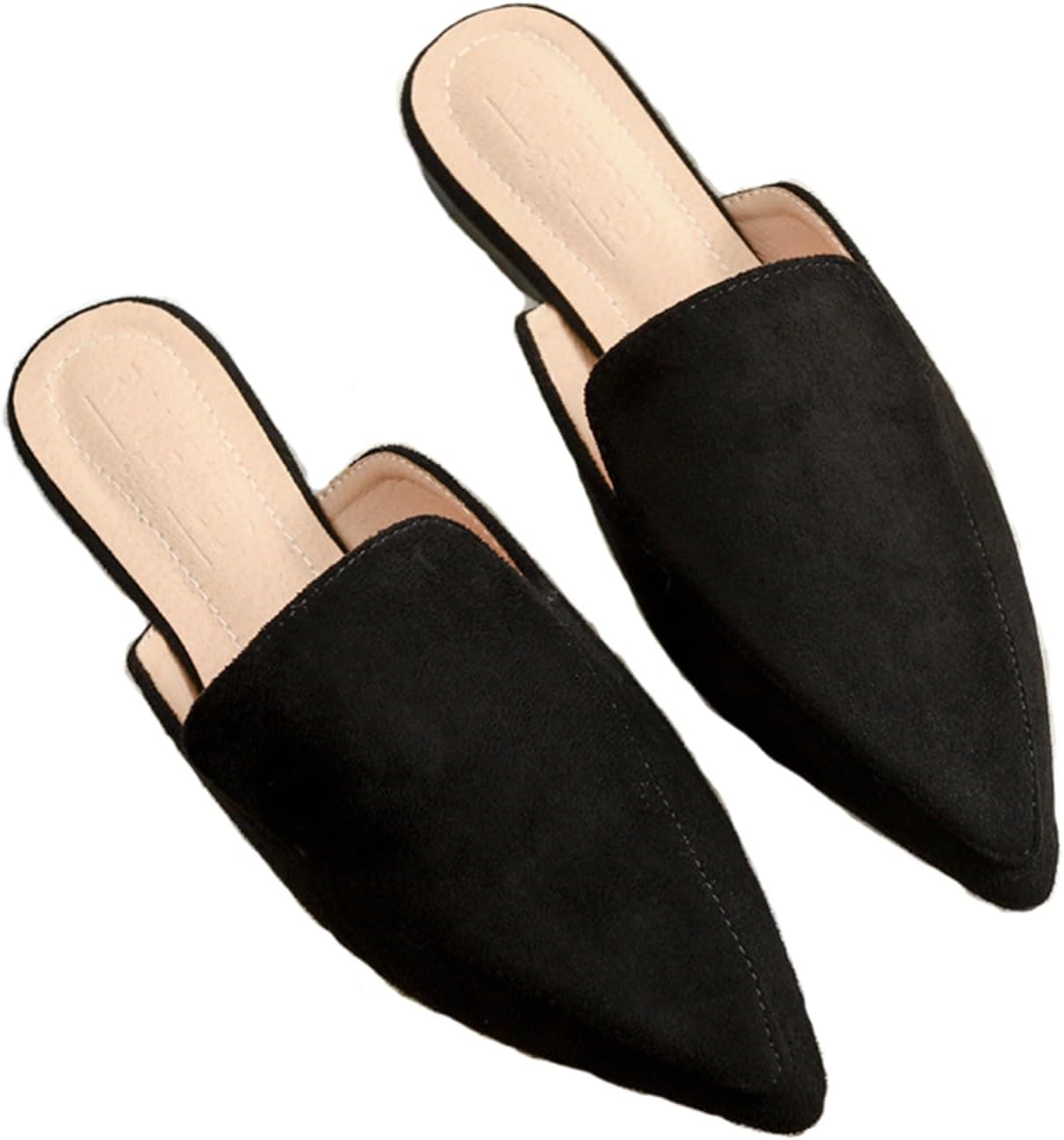 Stratuxx Kaze Women's Pointed Toe Mules Slip On Flats Mules Backless Flat Mule for Women Size 6-9