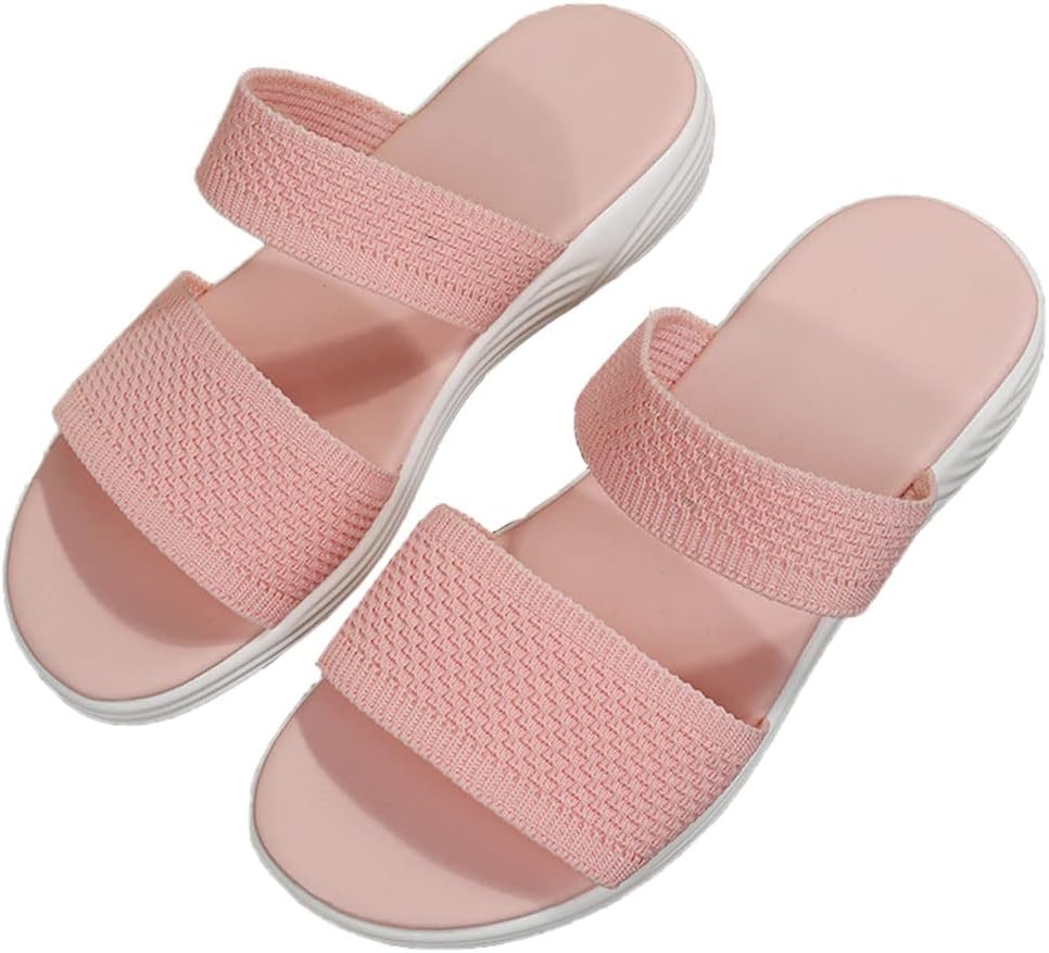 Stratuxx Kaze Women's Two Band Sandal Platform Sandals Open Toe Beach Slippers Washable Slippers Orthopedic Sandals (Size 5-12#)