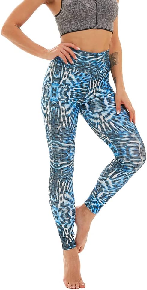 Women's Tie Dye High Waist Butt Lift Yoga Pants Printed Sweatpants Workout Sports Leggings