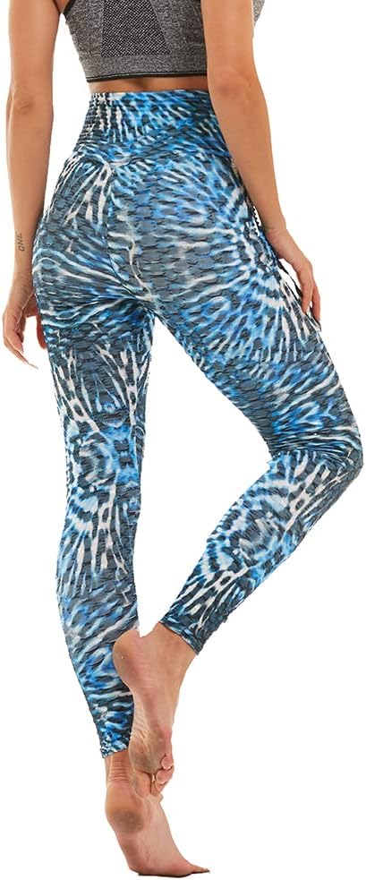 Women's Tie Dye High Waist Butt Lift Yoga Pants Printed Sweatpants Workout Sports Leggings