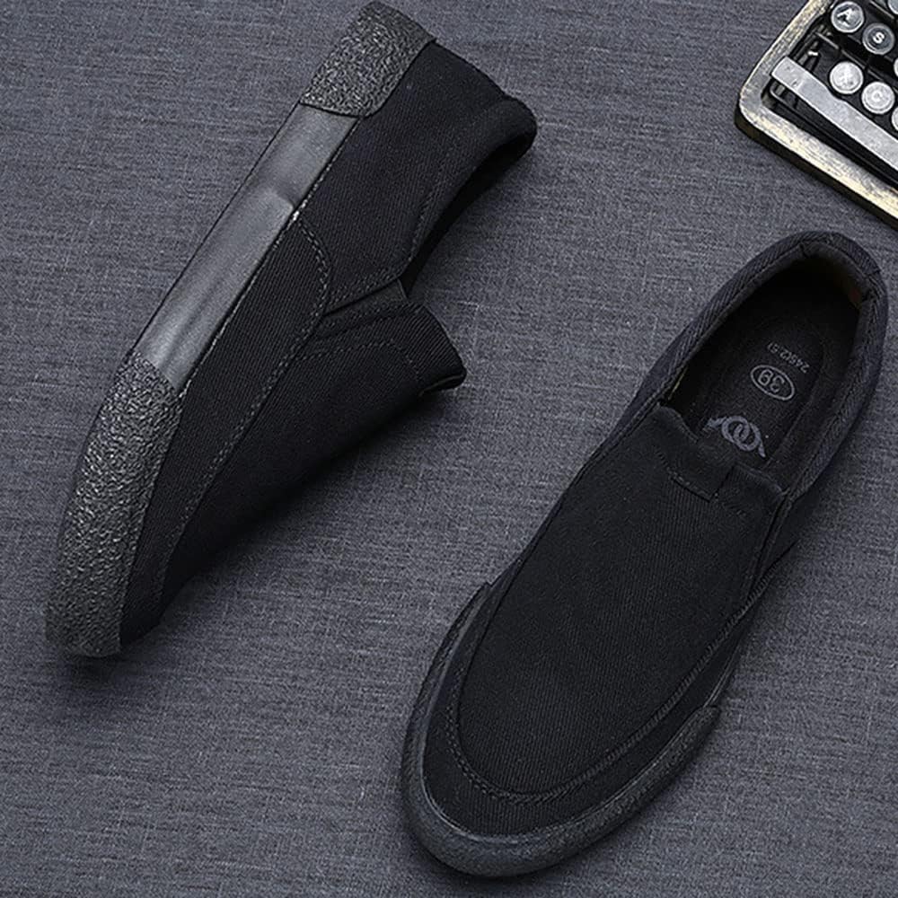 Men's Casual Slip-on Loafers Fashion Sneaker Canvas Breathable Walking Shoes