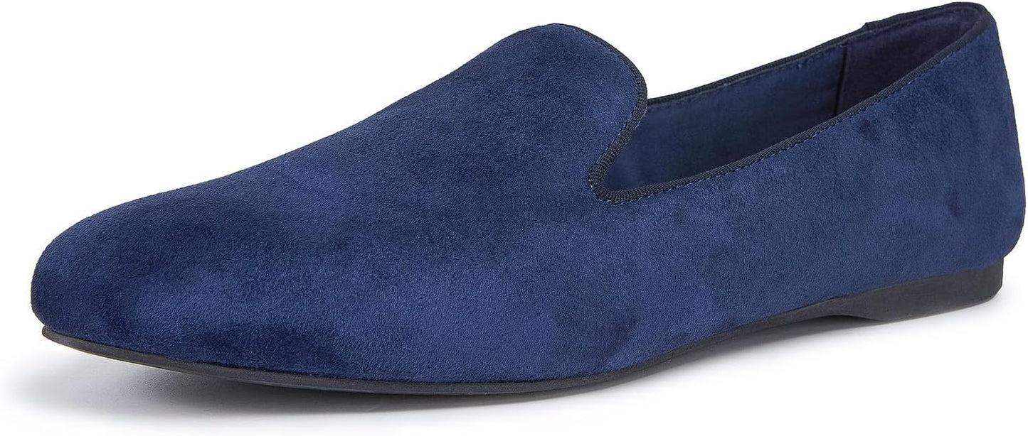 Stratuxx Kaze Women's Suede Slip-On Loafers Comfortable Round Toe Memory Foam Loafer Flat