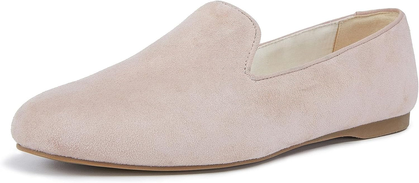 Stratuxx Kaze Women's Suede Slip-On Loafers Comfortable Round Toe Memory Foam Loafer Flat