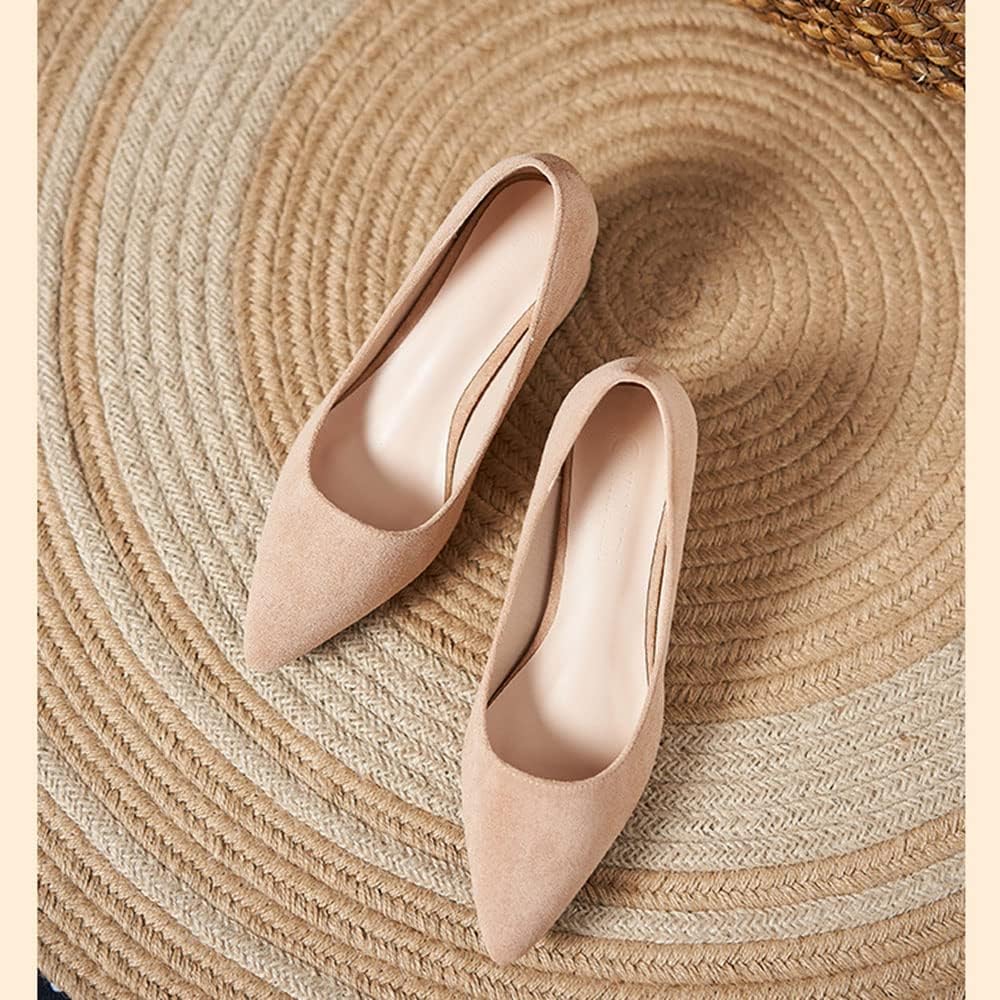 Stratuxx Kaze Women’s Mid Block Heels Pointed Toe Slip On Pumps Shoes Wedding Party Elegant Chunky Heel