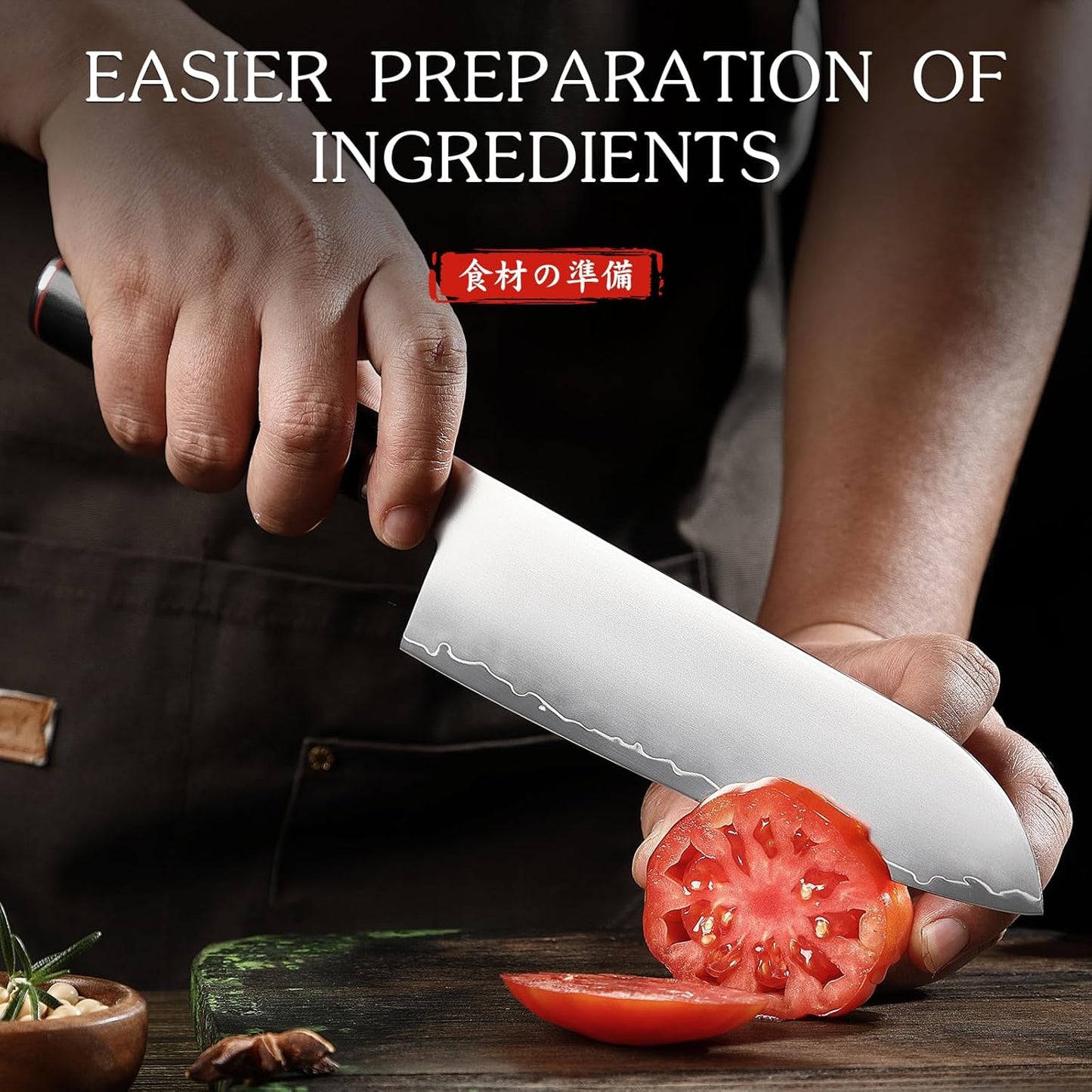 xchief pro Santoku Knife - 7" Razor Sharp Meat Cleaver, VG10 Alloy Stainless Core Kitchen Knife for Meat Cutting, Japanese Chef Knife for Home and Kitchen with Ergonomic G10 Handle